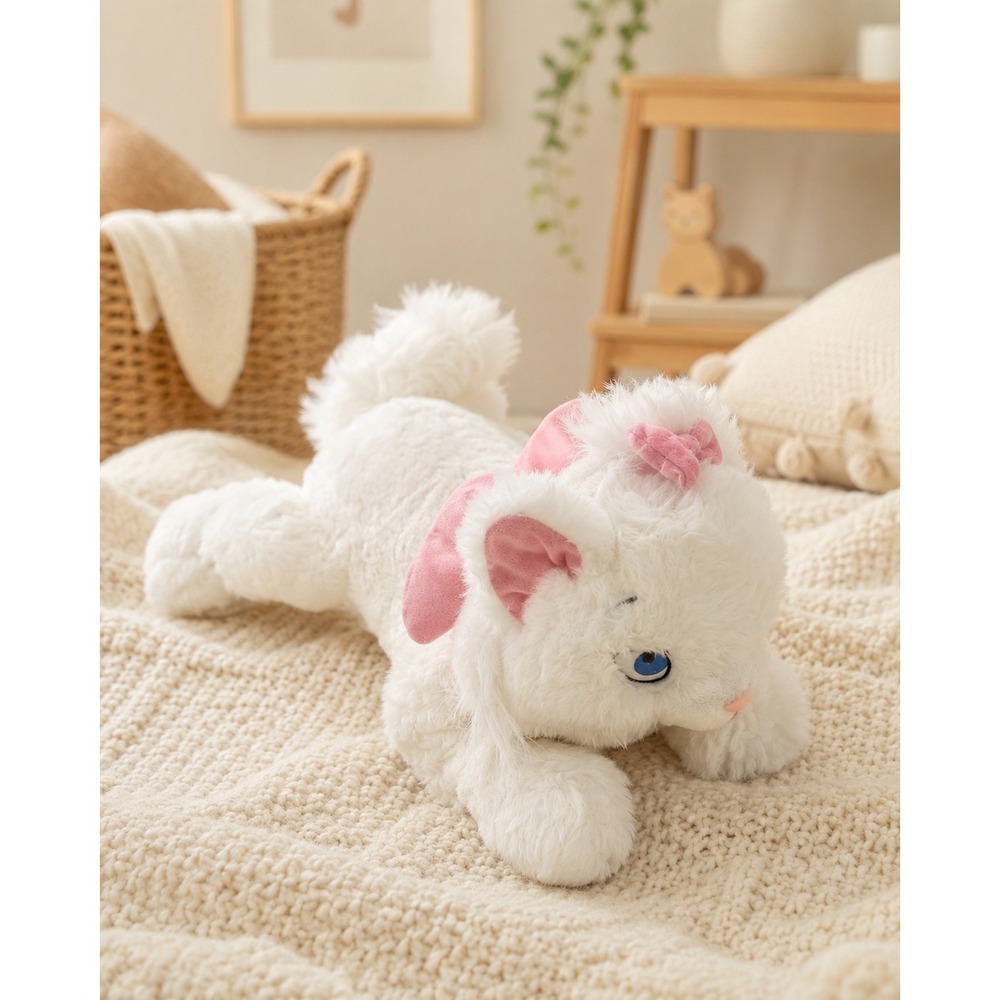 Disney Store Authentic Marie Duchess Aristocrats White‎ Cat Plush Stuffed Animal